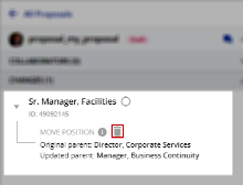 Highlighted delete change icon in the TeamDesign Proposal Panel
