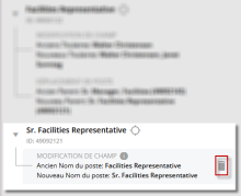 Icône de suppression des modifications surlignées dans le panneau de proposition de TeamDesign