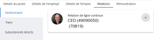 Onglet relation de la page de détails